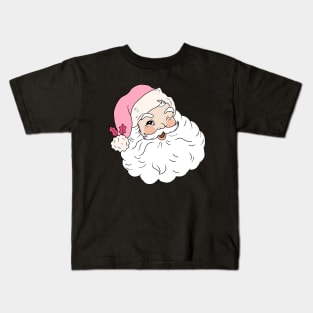 Retro Vintage Pink Santa Claus Kids T-Shirt